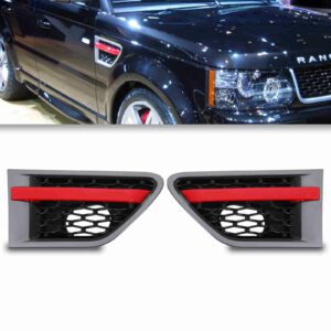 Hawk Silver And Red Side Air Intake Vents To Fit Range Rover Sport L320 10-13