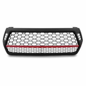 Toyota Hilux Revo Rocco 18+ Black & Red Badgeless Grille With LEDs
