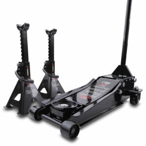 2.5 Tonne Low Profile Hydraulic Trolley Jack & 2 Axle Stands