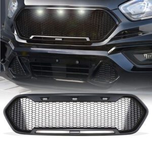 Ford Transit Custom 13-18 Matte Black Mesh Grille With White LEDs