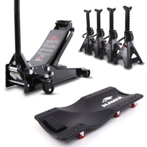 2.5 Tonne Hydraulic Trolley Jack, 4 Axle Stands & 36" Creeper Kit