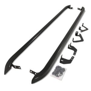 Trapezoid Sidebars Gloss Black For Ford Transit Custom LWB 23+