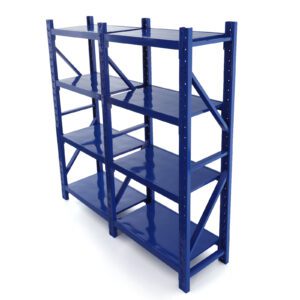 200cm Wide Warehouse Shelving Kit - 8 Shelf Levels - 200x200x50cm - 180KG Load Capacity (8 × 1m Bays)