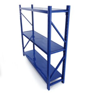 200cm Wide Warehouse Shelving Kit - 3 Shelf Levels - 200x200x50cm - 180KG Load Capacity