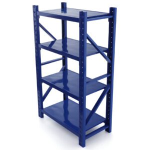 120cm Wide Heavy Duty Warehouse Shelving Kit - 4 Shelf Levels - 120x200x60cm - 350KG Load Capacity