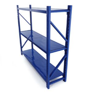 200cm Wide Heavy Duty Warehouse Shelving Kit - 3 Shelf Levels - 200x200x60cm - 350KG Load Capacity