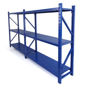 400cm Wide Heavy Duty Warehouse Shelving Kit - 3 Shelf Levels - 400x200x60cm - 350KG Load Capacity