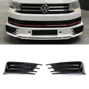 Gloss Black Sportline Front Bumper Inserts For VW Transporter T6 16-19