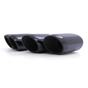 Black Quad Exhaust Tail Pipe Tips For Porsche Macan S 14-18