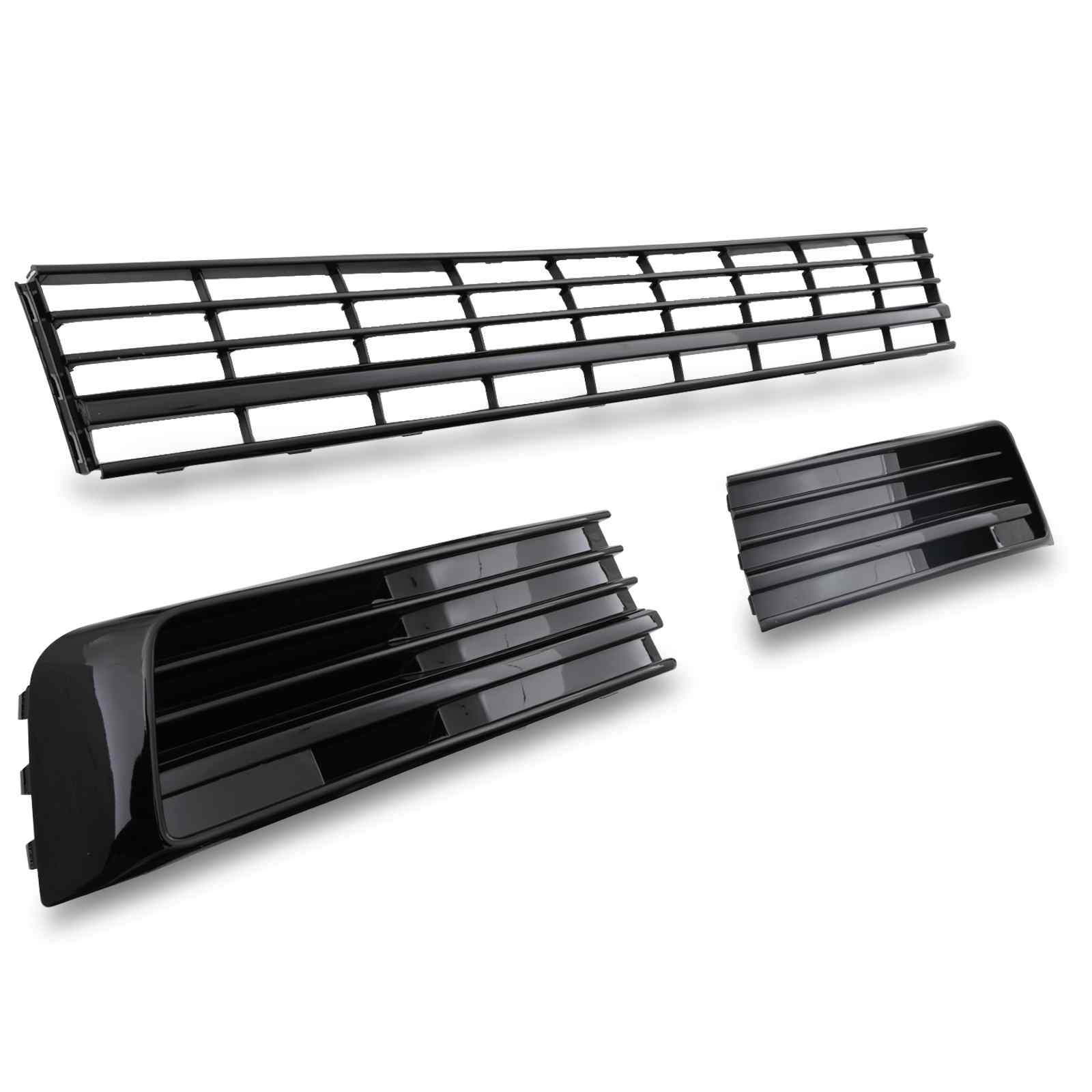 thumbnail image 2 of Red Bumper Grille Trim Accents 3-Piece – For Volkswagen T6 Transporter (2016+) – Front Placement, ALVM Parts 2 of 5